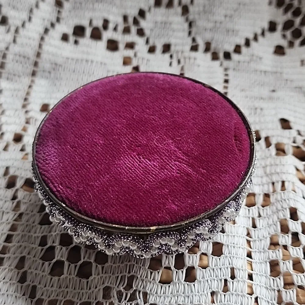 Vintage Handmade Crushed Velvet Pin Cushion